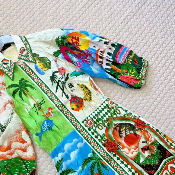 NWOT ALEMAIS Paradiso Linen Mini Shirtdress Size 6 Missing belt - Picture 10 of 16